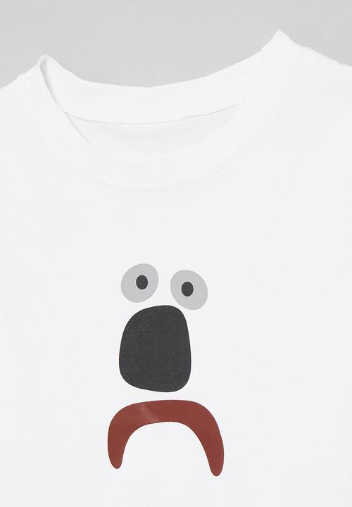 Pop Candy - Sad face placement tee - white