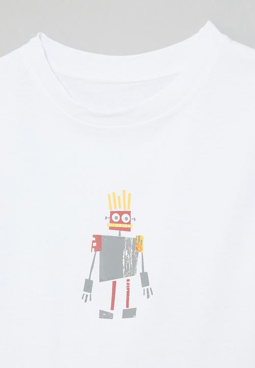 Pop Candy - Tee with placement print - white/tin robot