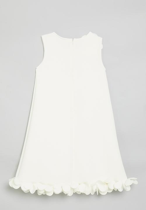 Pop Candy - Occasion shift dress with floral applique - cream