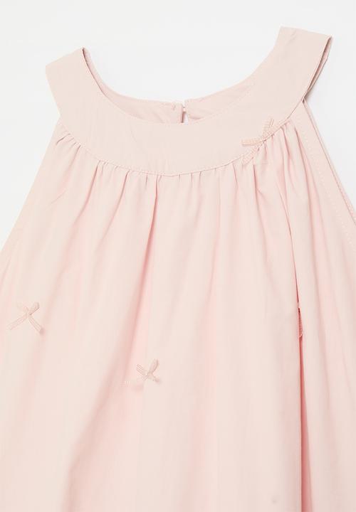 Pop Candy - Cutaway dress with mini bows & layered frill hem - pink