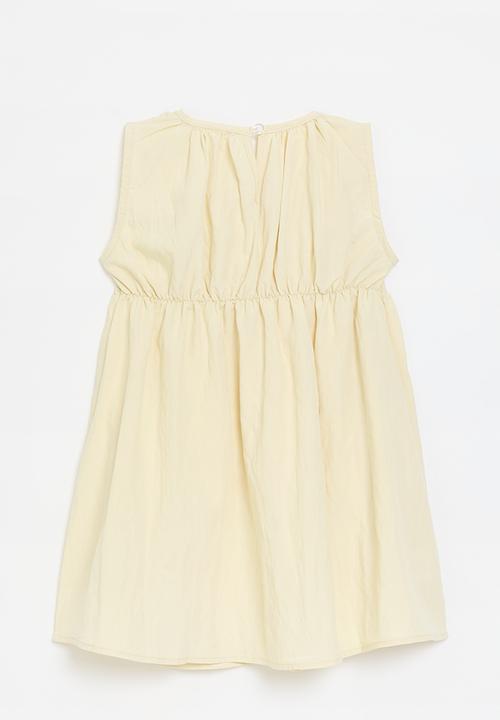 Pop Candy - Smock bodice dress with dainty bows - neutral
