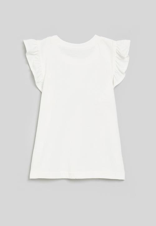 Pop Candy - Frilled sleeve tee with ballerina 3D tulle skirt - white/mauve