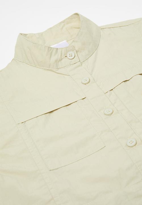 Pop Candy - Utility-style top & skirt with topstitching - ecru