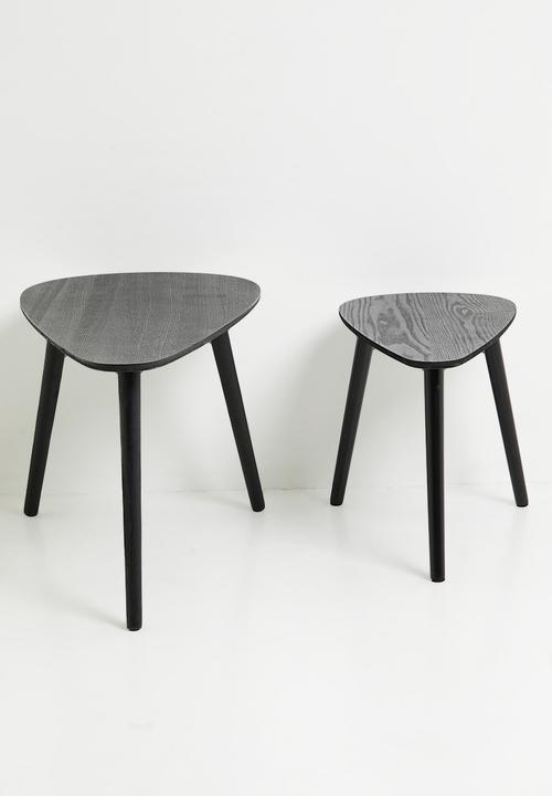 H&S - Pebble nesting coffee table set of 2 - black
