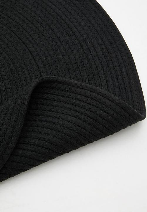 H&S - Simple round cotton mat - black