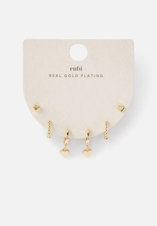 Rubi - 3Pk Small Earring-Gold