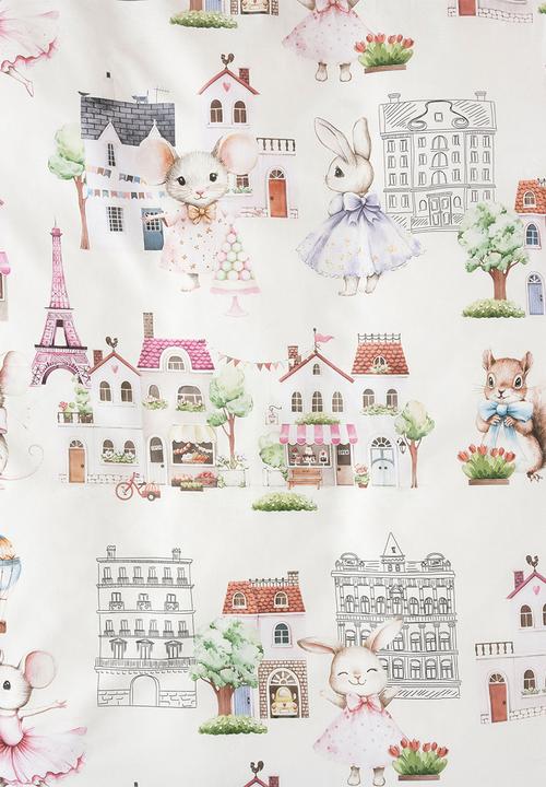 Linen House - Paris Tails Biscuit Duvet Cover Set - pink