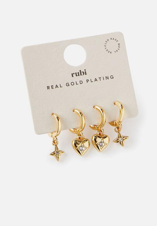 Rubi - 2Pk Mid Earring - Gold
