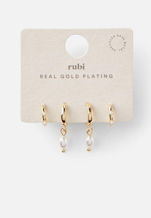 Rubi - 2 Pack Mid Earring - Gold
