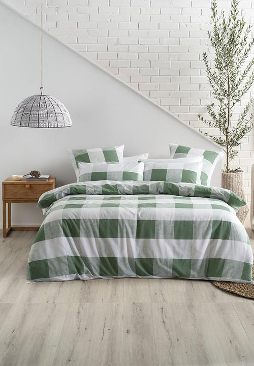 Linen House - Alec Duvet Cover Set - Moss