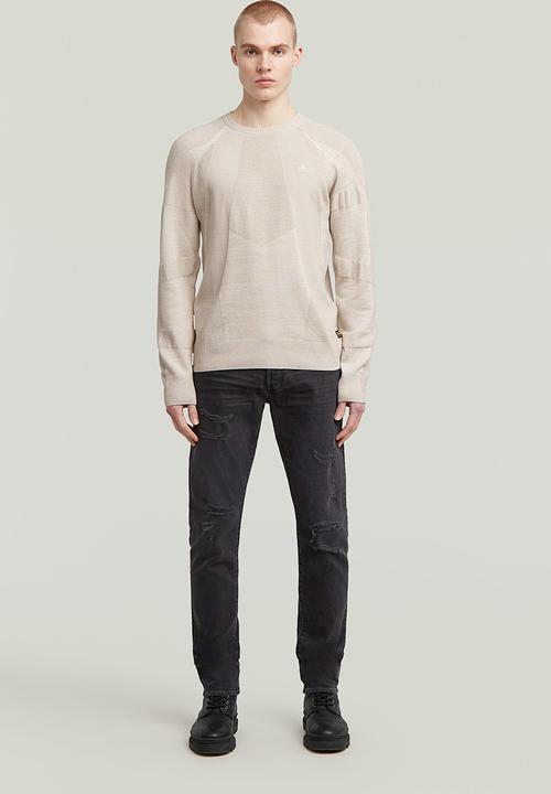 G-STAR - 3301 Slim - Worn In Ripped Grey Sacramento