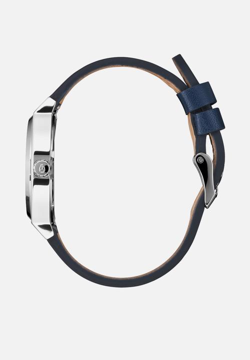 Nixon - Time Teller Leather Watch - Silver