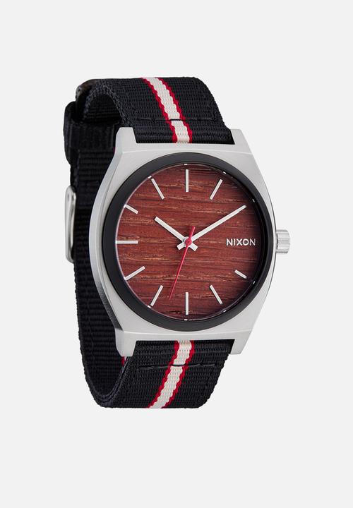 Nixon - Time Teller Nylon Watch - Silver/Black Stripe