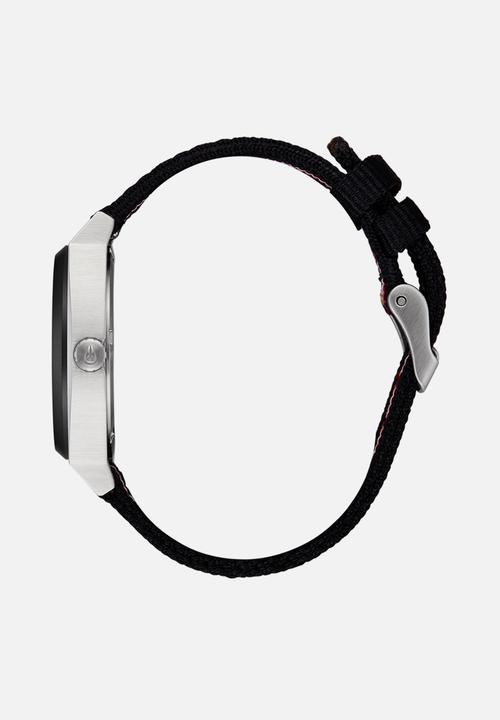 Nixon - Time Teller Nylon Watch - Silver/Black Stripe