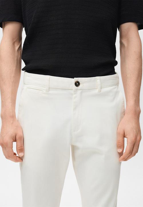 MANGO - Pantalon Prato - Offwhite