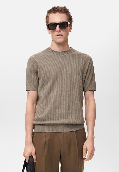 MANGO - Camiseta Tricot Flew - Dark Green