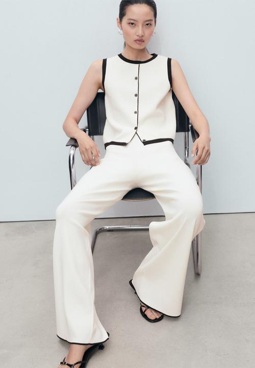 MANGO - Trousers Pipon - Light Beige