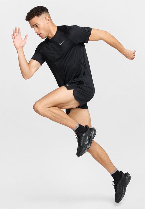 Nike - Stride  Dri-FIT ADV Short-Sleeve Running Top - Black/Silver