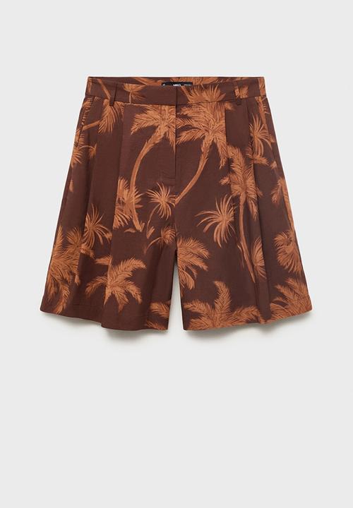 MANGO - Bermudas Lana - Brown