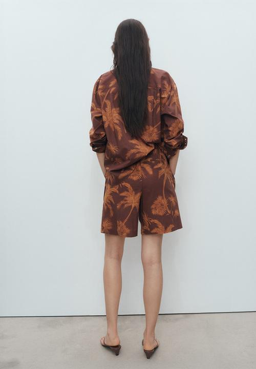 MANGO - Bermudas Lana - Brown
