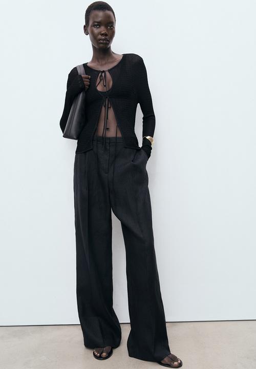 MANGO - Cardigan Bow - Black