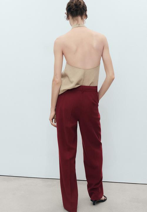 MANGO - Trousers Carlos - Dark Red