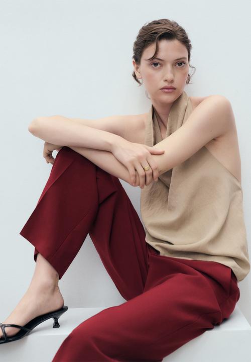 MANGO - Trousers Carlos - Dark Red