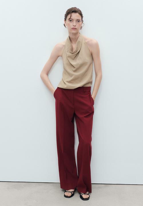 MANGO - Trousers Carlos - Dark Red