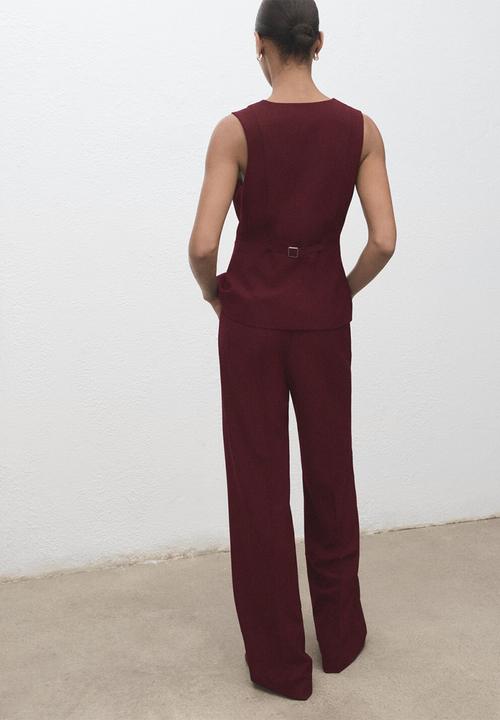 MANGO - Jumpsuit Vesty - Dark Red