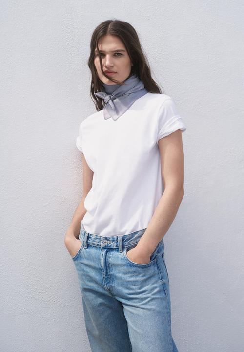 MANGO - T-Shirt Chals - White