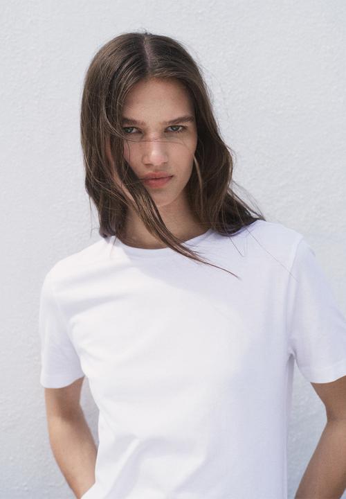 MANGO - T-Shirt Chals - White