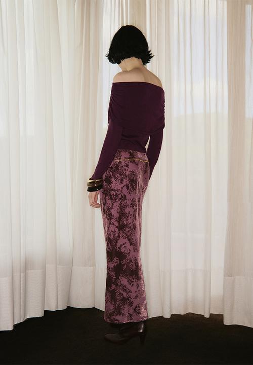 MANGO - Sweater bandeau - dark red