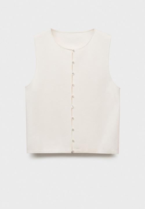MANGO - Vest Drop - White