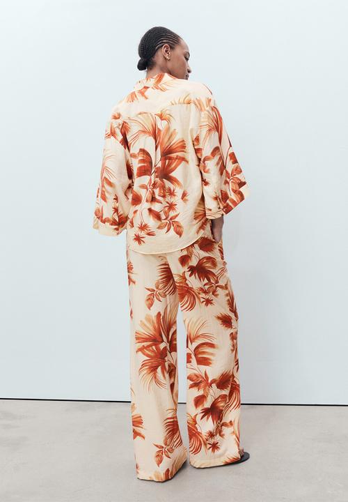 MANGO - Trousers Palm - Natural