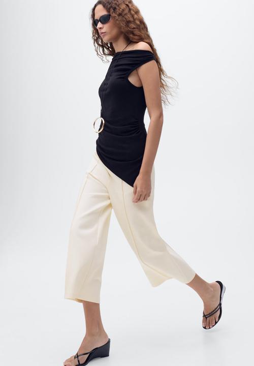MANGO - Trousers Grey - Light Beige
