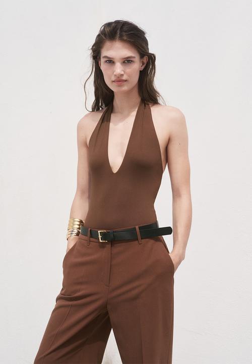 MANGO - Trousers Carlos - Brown