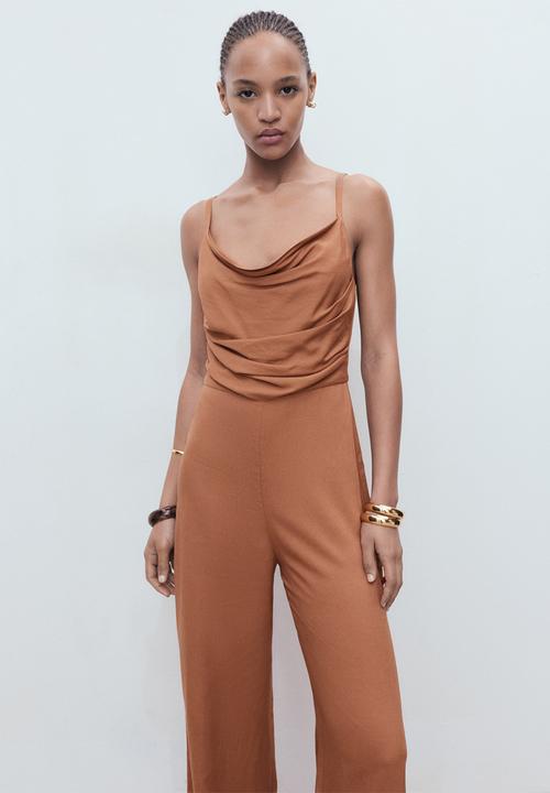 MANGO - Jumpsuit Ricky - Brown