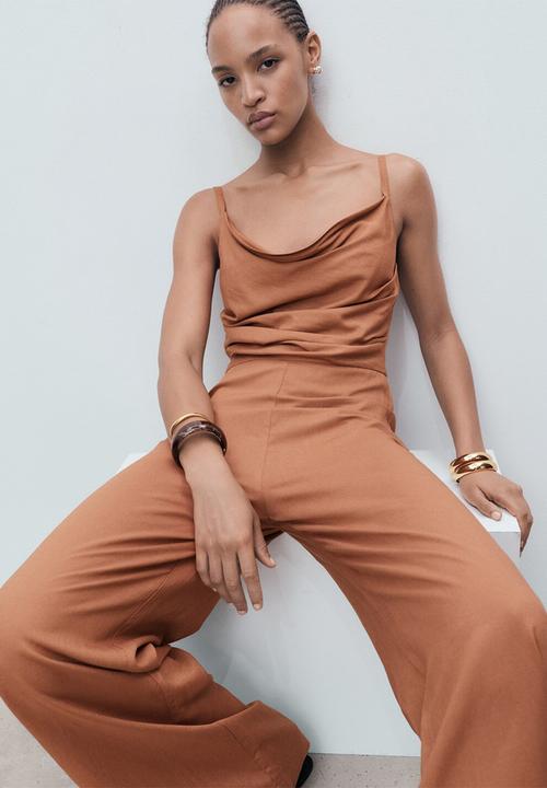 MANGO - Jumpsuit Ricky - Brown
