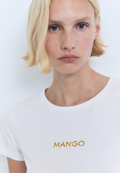 MANGO - T-Shirt Mangolog - White