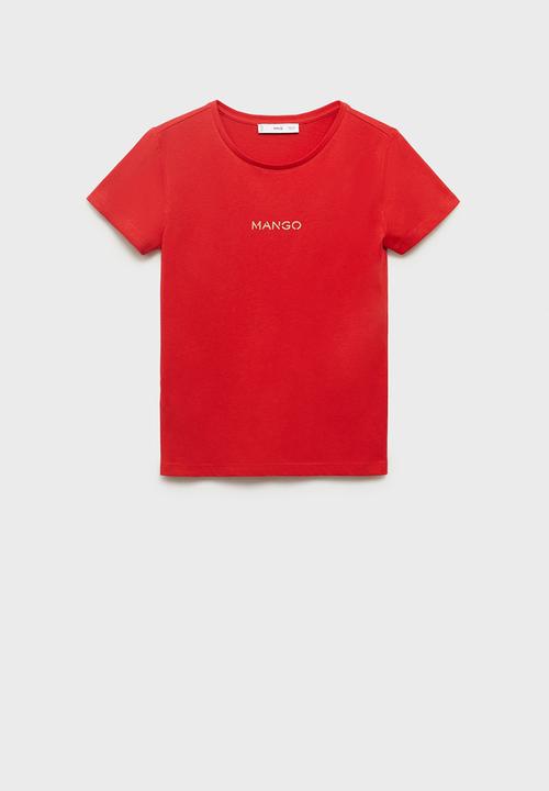 MANGO - T-Shirt Mangolog - Red