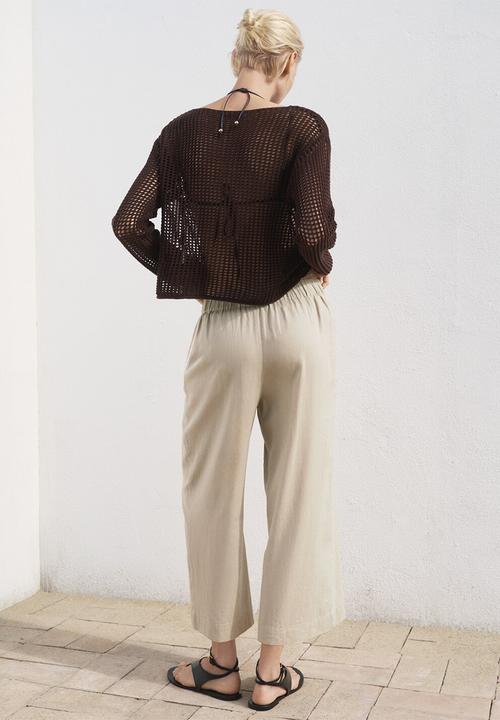 MANGO - Trousers Linovisf - Light Beige
