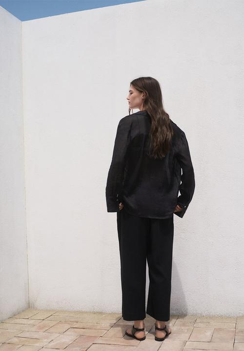 MANGO - Trousers Linovisf - Black