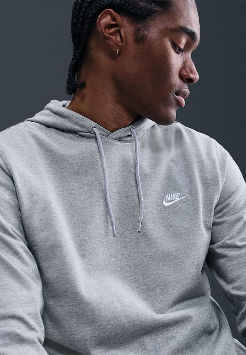 Nike - NSW Club Men's Knit Pullover Hoodie  - Dk Grey Heather/Lt Smoke Grey/W