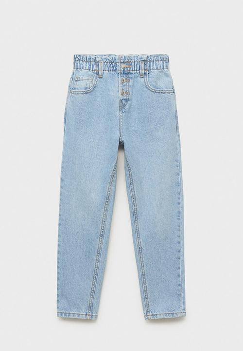 MANGO - Jeans Paperbag - Open Blue