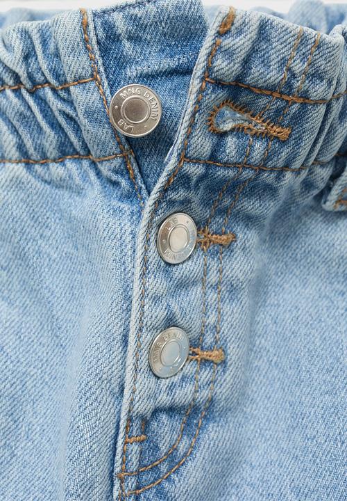 MANGO - Jeans Paperbag - Open Blue