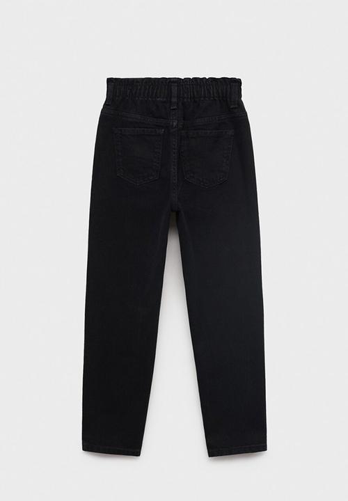 MANGO - Jeans Paperbag - black denim
