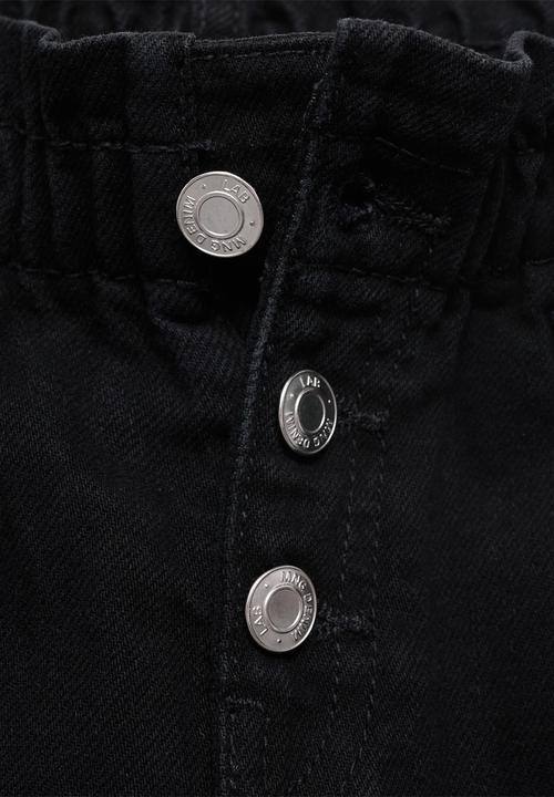 MANGO - Jeans Paperbag - black denim