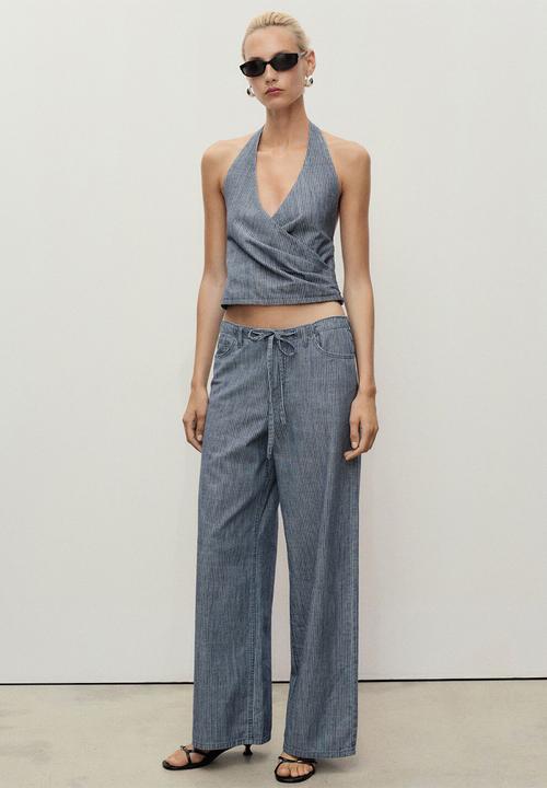 MANGO - Trousers Mery - Medium Blue