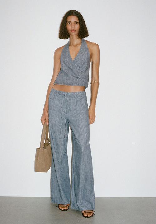 MANGO - Trousers Mery - Medium Blue