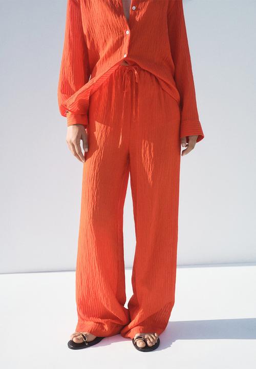MANGO - Trousers Carrot - Orange
